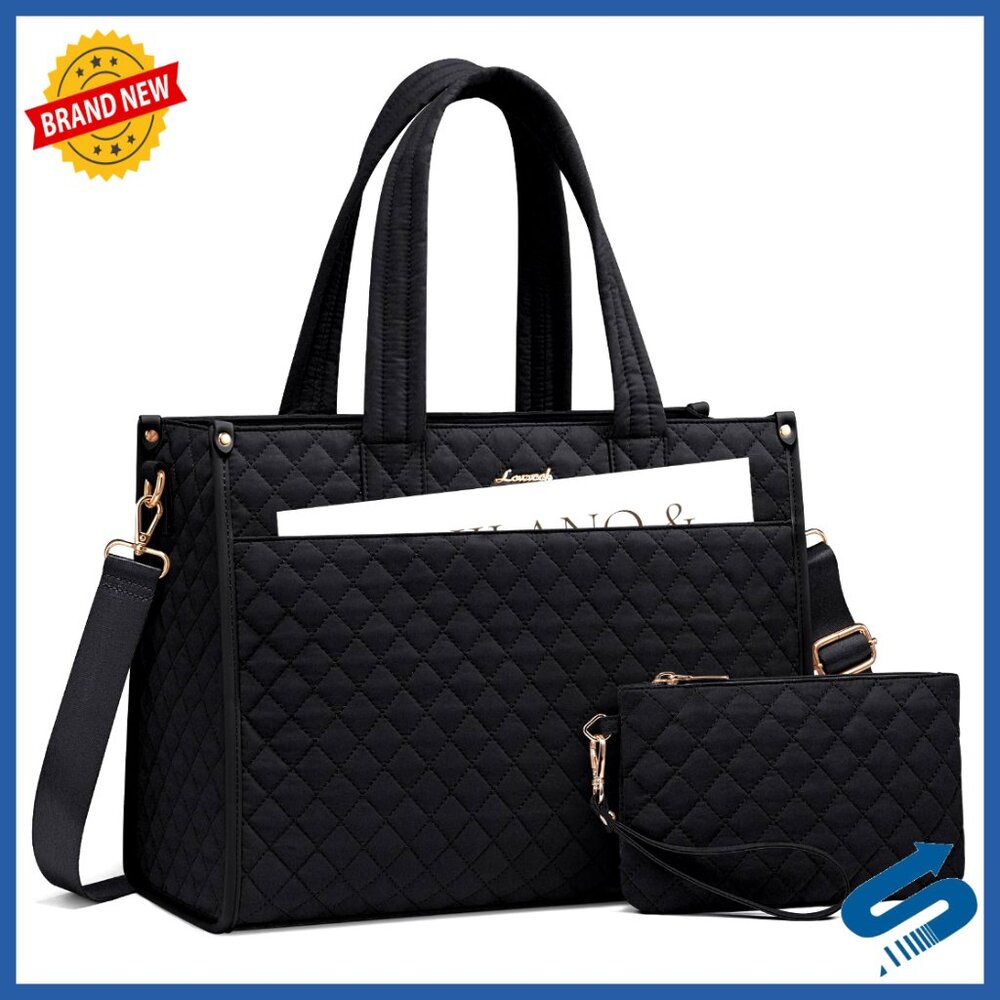 Canvas Laptop Tote Bag Professional Work Shoulder Bag Lightweight Travel Office
